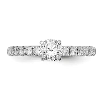 14K White Gold Lab-Created Diamond Solitaire Engagement Ring