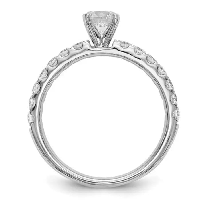 14K White Gold Lab-Created Diamond Solitaire Engagement Ring