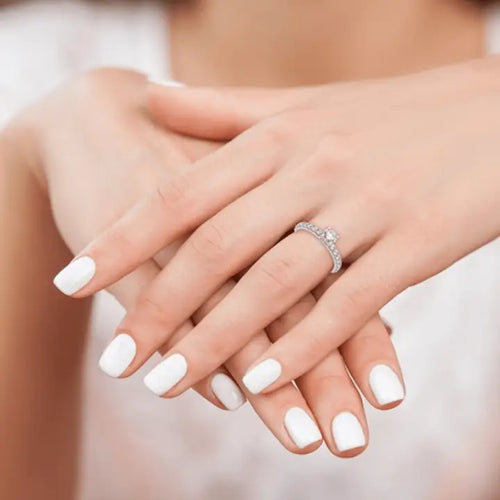 14K White Gold Lab-Created Diamond Solitaire Engagement Ring