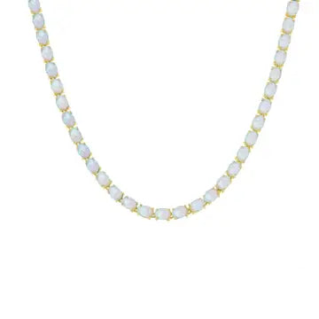 Baby Blue Opal Eternal Tennis Necklace