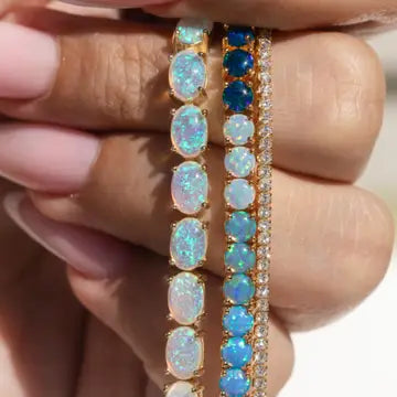 Baby Blue Opal Eternal Tennis Necklace