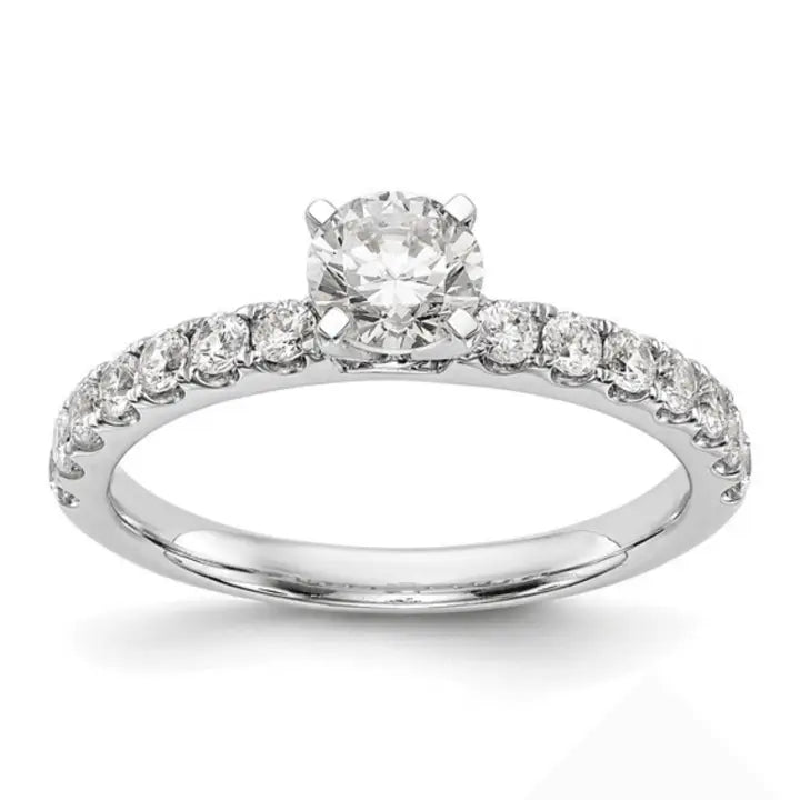 14K White Gold Lab-Created Diamond Solitaire Engagement Ring