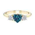 14k Gold Heart Alexandrite & Diamond Ring
